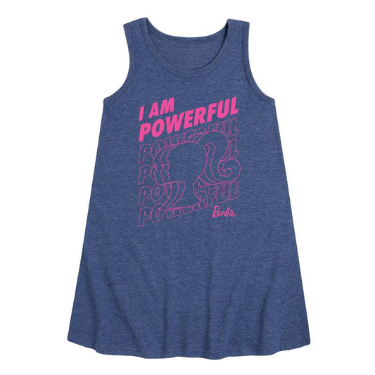 Girls' - Barbie - I Am Powerful Graphic Sleeveless Aline Dress