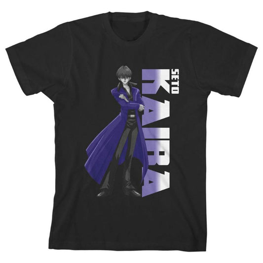 تي شيرت أسود برسومات كرتونية من أنمي كايبا يوغي أوه للأولاد