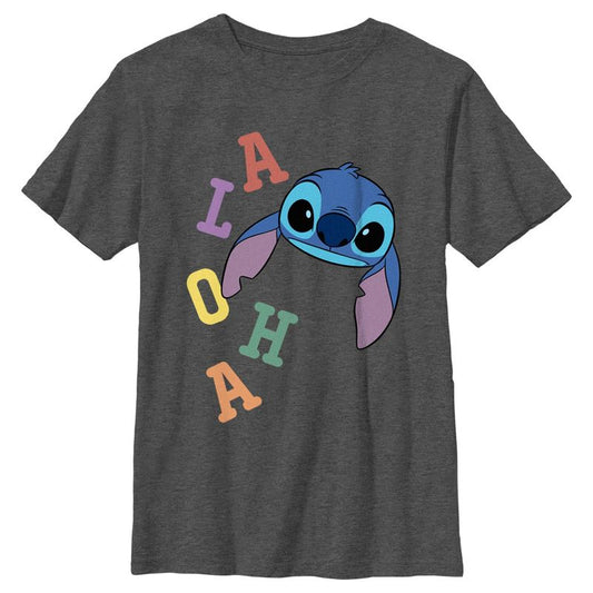 Boy's Lilo & Stitch Colorful Aloha Stitch Face T-Shirt