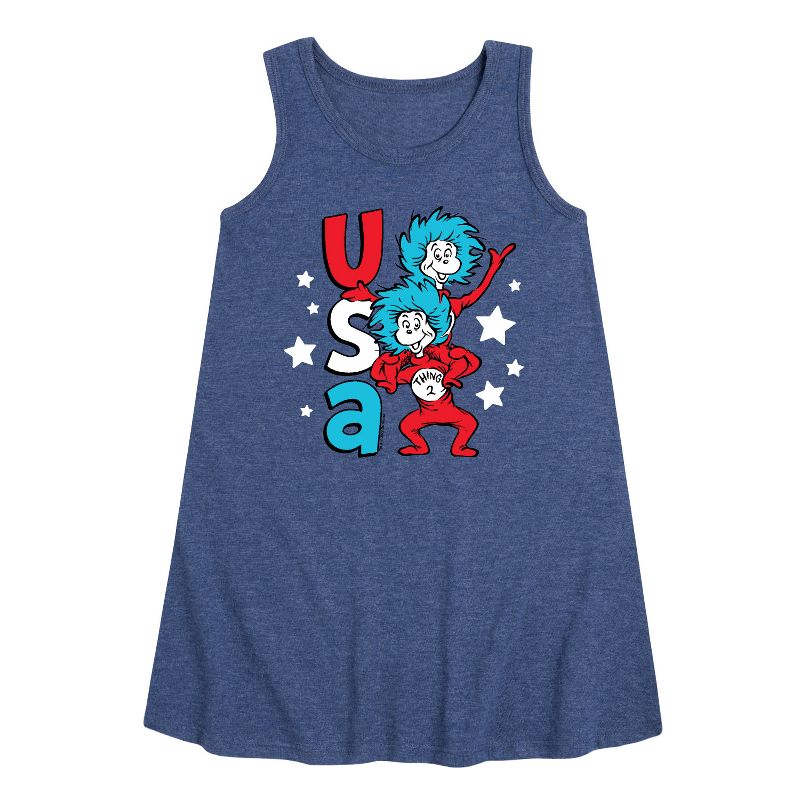 Girls' - Dr. Seuss - USA Things Graphic Sleeveless Aline Dress