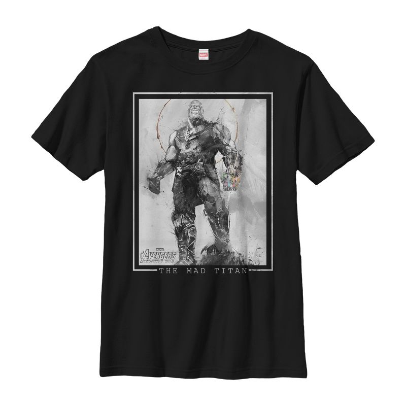Boy's Marvel Avengers: Infinity War Thanos Grayscale T-Shirt
