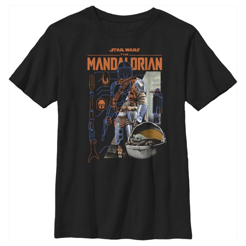 Boy's Star Wars The Mandalorian Din Djarin Schematics T-Shirt