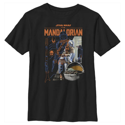 Boy's Star Wars The Mandalorian Din Djarin Schematics T-Shirt
