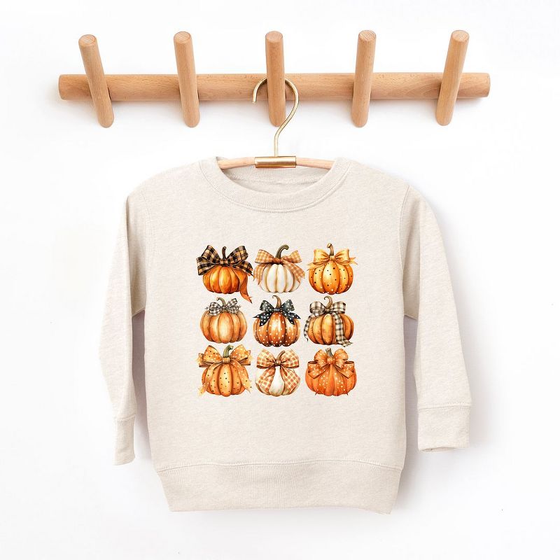 The Juniper Shop Coquette Fall Pumpkin Chart Toddler Graphic Sweatshirt