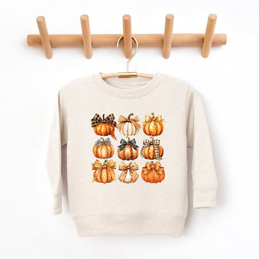The Juniper Shop Coquette Fall Pumpkin Chart Toddler Graphic Sweatshirt