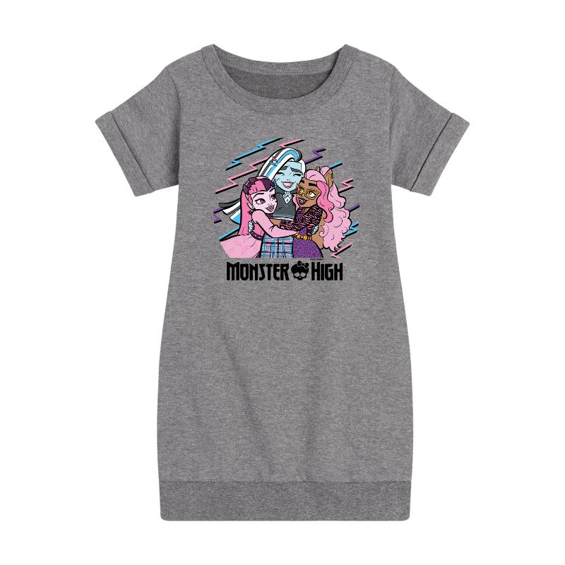 فستان صوف بأكمام قصيرة مطبوع عليه صورة "بيستي بيج هاج" للبنات من ماتيل