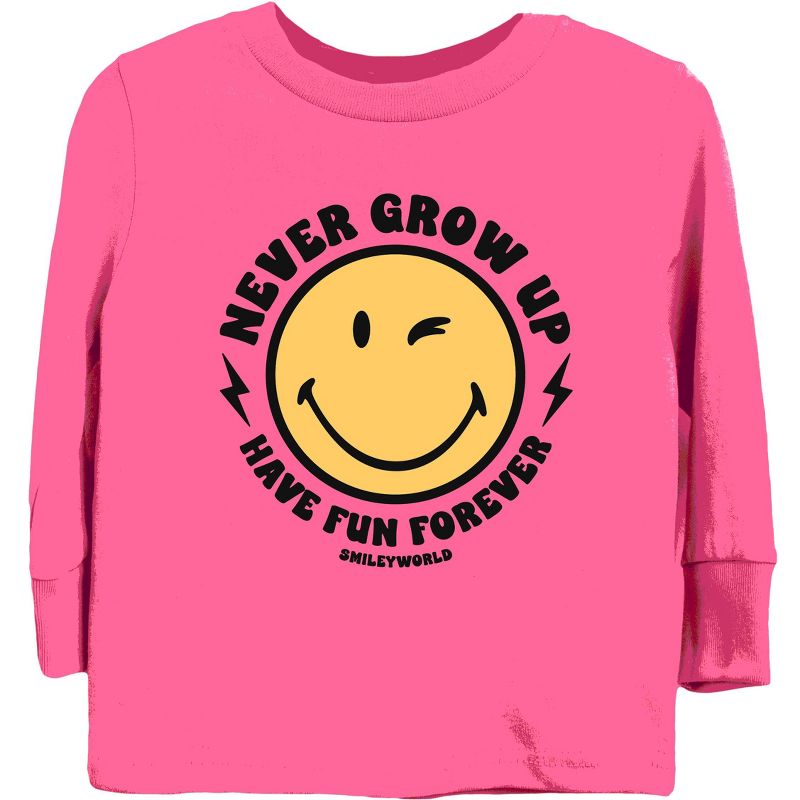 تي شيرت بأكمام طويلة للشباب من Juniper Shop SmileyWorld Never Grow Up