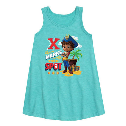 فستان بناتي من سانتياغو أوف ذا سيز بدون أكمام برسومات X Marks The Spot