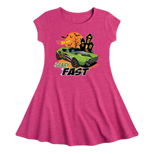 Girls' - Hot Wheels - Scary Fast Fit & Flair Cap Sleeve Dress