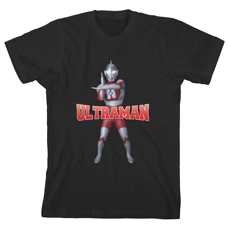 تي شيرت Ultraman Beam Stance برقبة دائرية وأكمام قصيرة للأولاد باللون الأسود