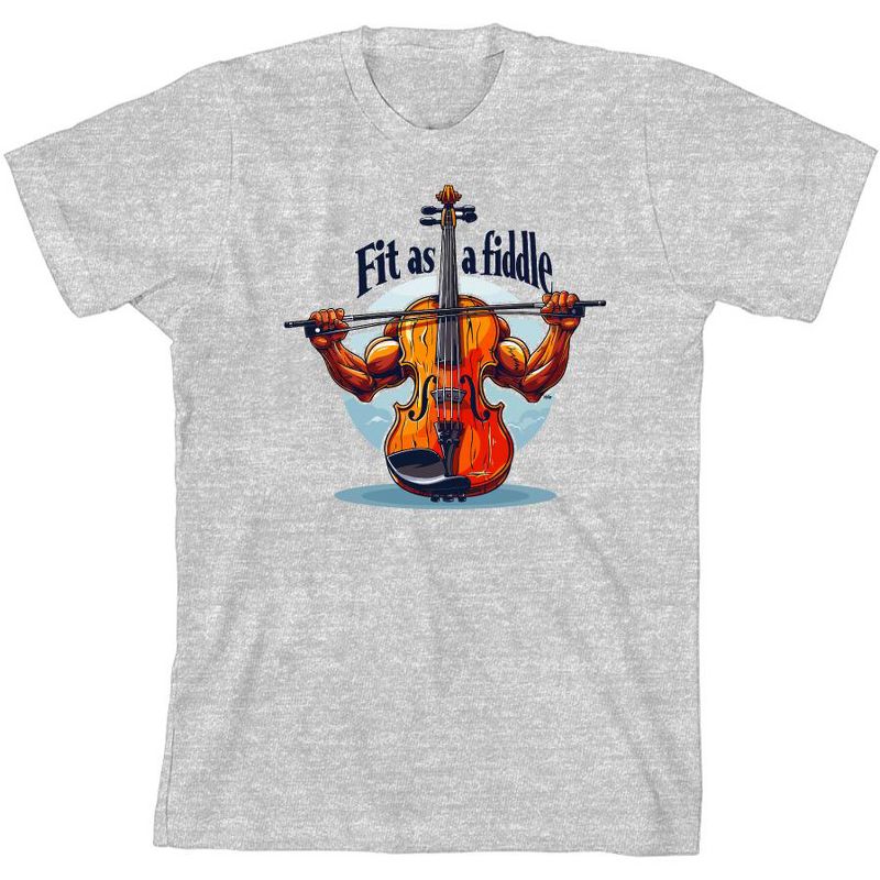تي شيرت Fit as a Fiddle Violin للشباب برقبة دائرية وأكمام قصيرة