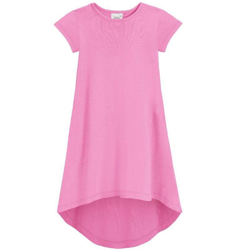 فستان ماكسي قصير الأكمام من سيتي ثريدز، مصنوع في الولايات المتحدة الأمريكية، مصنوع من قطن جيرسي ناعم للفتيات