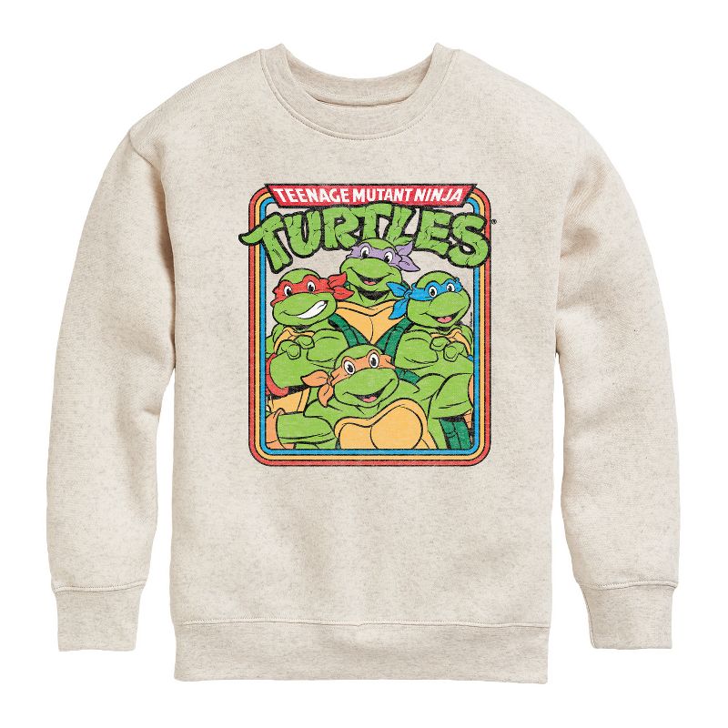 Boys' - Teenage Mutant Ninja Turtles - Retro Group Graphic Long Sleeve Fleece Sweatshirt