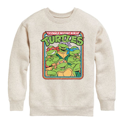 Boys' - Teenage Mutant Ninja Turtles - Retro Group Graphic Long Sleeve Fleece Sweatshirt