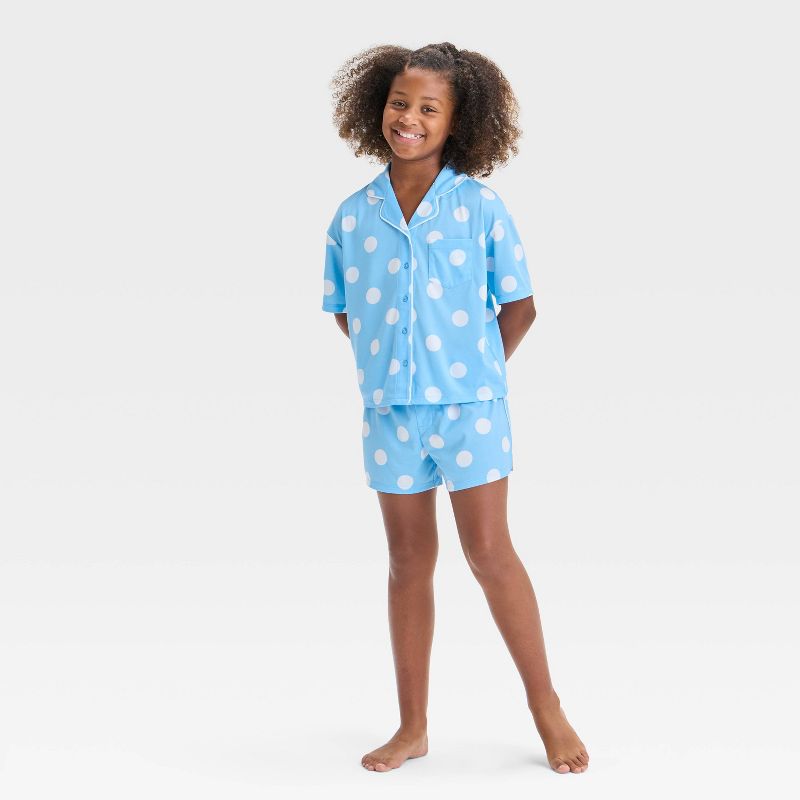 Girls' Short Sleeve Button-Up Pajama Set - art class™