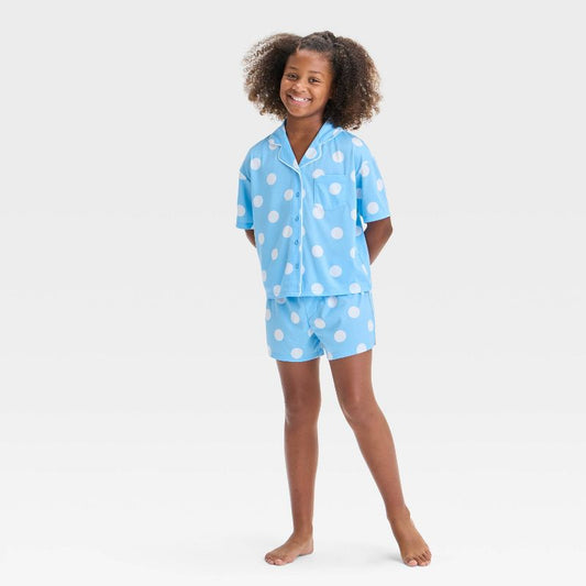 Girls' Short Sleeve Button-Up Pajama Set - art class™