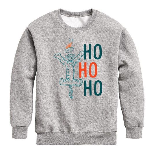 Boys' - Winnie the Pooh - Tigger Christmas Ho Ho Ho Graphic Long Sleeve Fleece Sweatshirt
