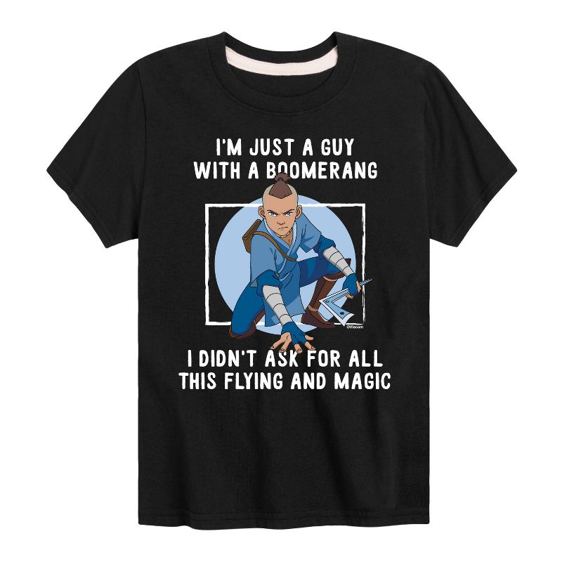 Boys' - Avatar: The Last Airbender - Sokka Just A Guy With a Boomerang Short Sleeve Graphic T-Shirt