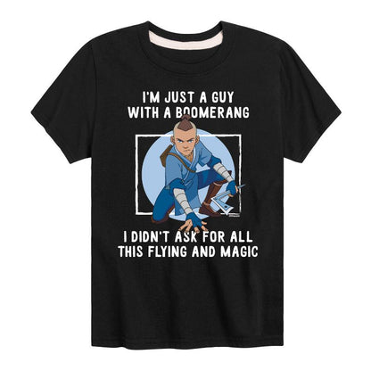Boys' - Avatar: The Last Airbender - Sokka Just A Guy With a Boomerang Short Sleeve Graphic T-Shirt