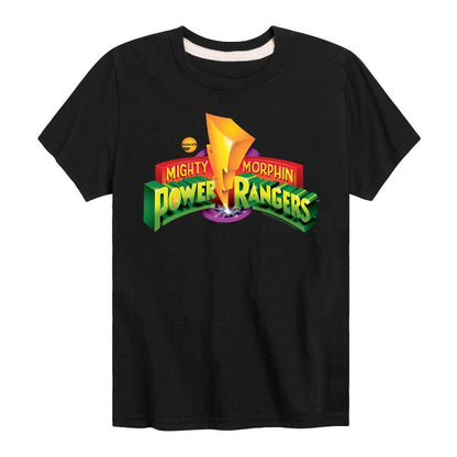 Boys' - Power Rangers - Retro Logo- Boy's Short Sleeve Tee Short Sleeve Graphic T-Shirt