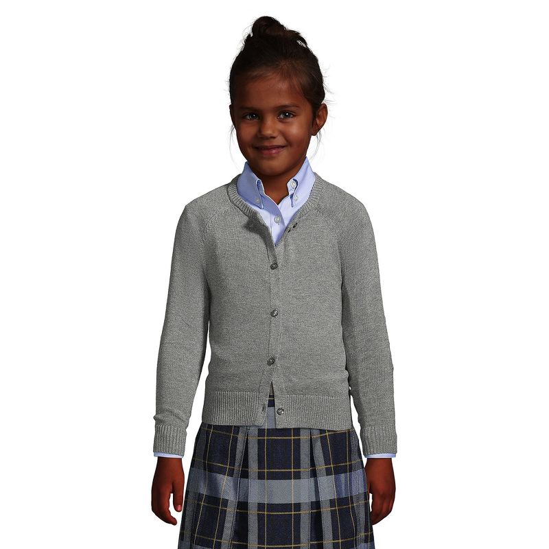 Lands' End School Uniform Kids Cotton Modal Cardigan Sweater