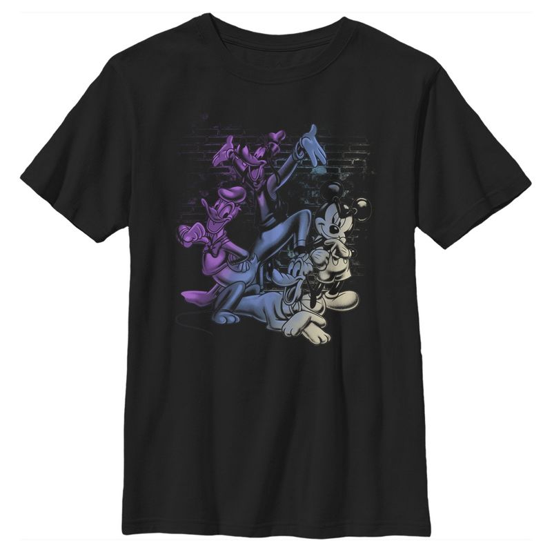 تي شيرت ديزني ميكي وأصدقائه بألوان أومبري للأولاد