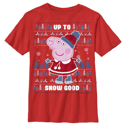 تي شيرت بيبا بيج للأولاد مطبوع عليه عبارة "عيد الميلاد حتى الثلج"