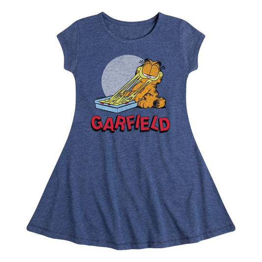Girls' - Garfield - Garfield Lasagna Logo Fit & Flair Cap Sleeve Dress