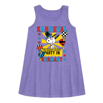 Girls' - Peanuts - Karneval Biggest Oldest Party Germany Graphic Sleeveless Aline Dress