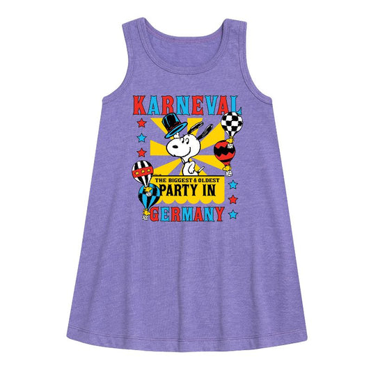 Girls' - Peanuts - Karneval Biggest Oldest Party Germany Graphic Sleeveless Aline Dress