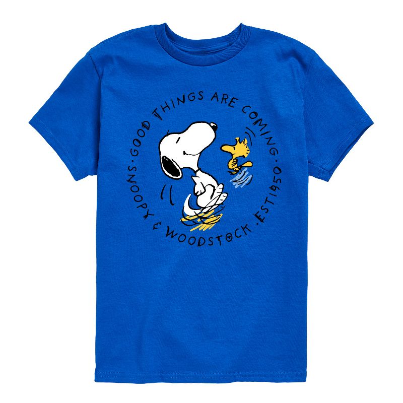 تي شيرت جرافيكي بأكمام قصيرة للأولاد - Peanuts - Good Things Are Coming Circle