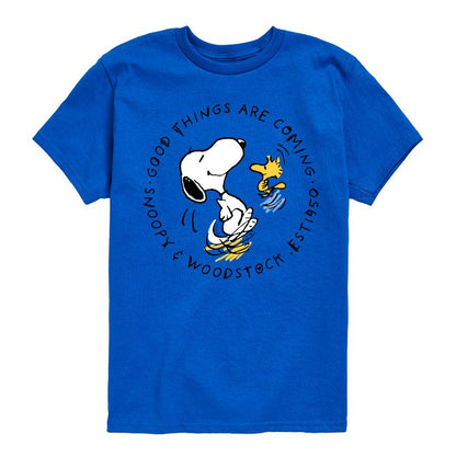 تي شيرت جرافيكي بأكمام قصيرة للأولاد - Peanuts - Good Things Are Coming Circle