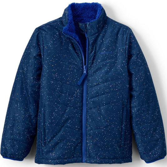 Lands' End Kids Reversible Fleece Puffer Jacket