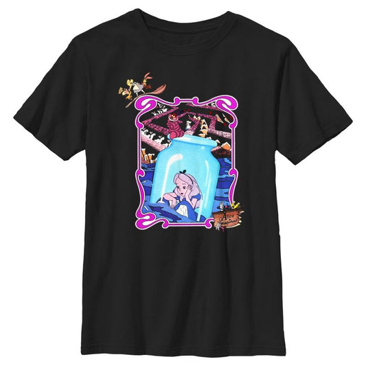 Boy's Alice in Wonderland Alice In Bottle Mirror Poster T-Shirt