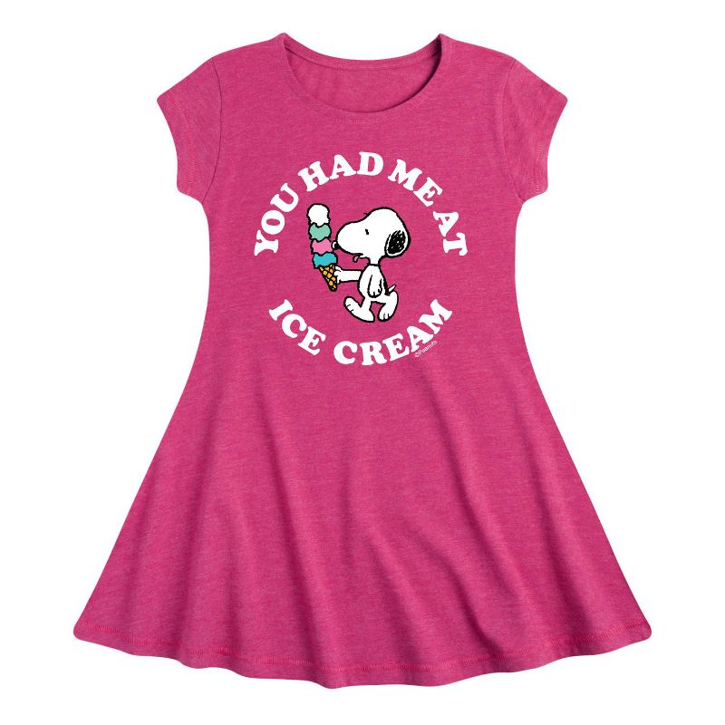 فستان بناتي بأكمام قصيرة - بينتس - يو هاد مي آت آيس كريم - مناسب وأنيق