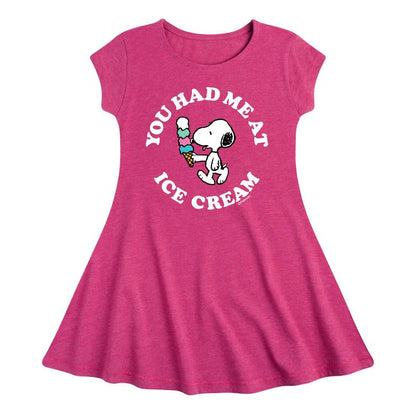 فستان بناتي بأكمام قصيرة - بينتس - يو هاد مي آت آيس كريم - مناسب وأنيق