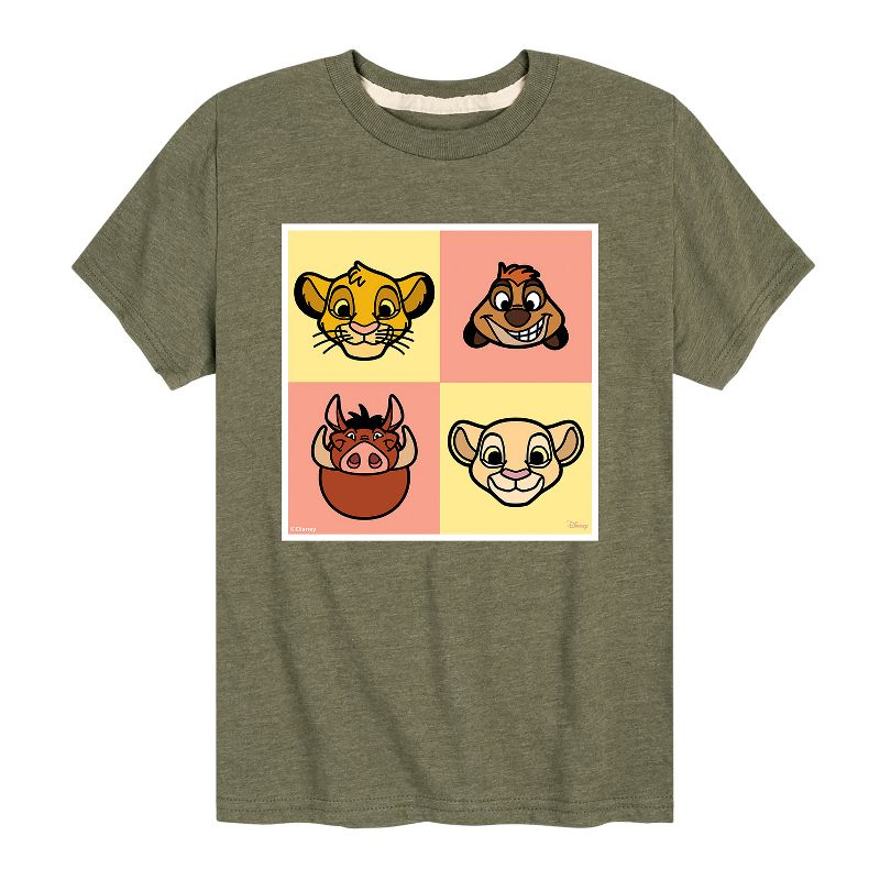 Boys' - Disney - Faces Lion King Grid Short Sleeve Graphic T-Shirt