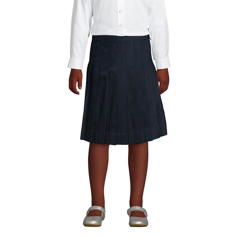 Lands' End Lands' End School Uniform Kids Solid Pleated Skirt Below the Knee