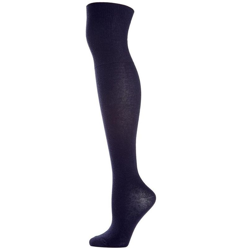 Memoi Girls Over The Knee Flat Knit Cotton Blend Uniform Socks