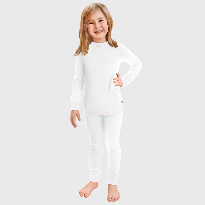 City Threads Girls USA-Made Soft & Cozy Thermal Long Johns 2-Piece Set - Warm Base Layer & Loungewear (Part 2)