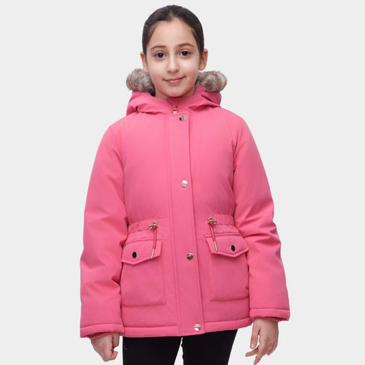 Rokka&Rolla Girls' Hooded Parka Jacket Fleece Lined Winter Coat