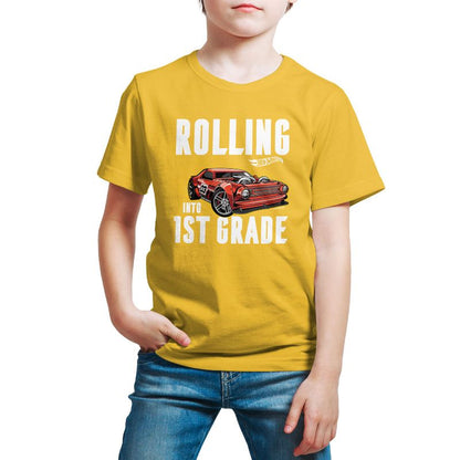 تي شيرت جرافيكي بأكمام قصيرة للأولاد - هوت ويلز - تدحرج إلى الصف الأول