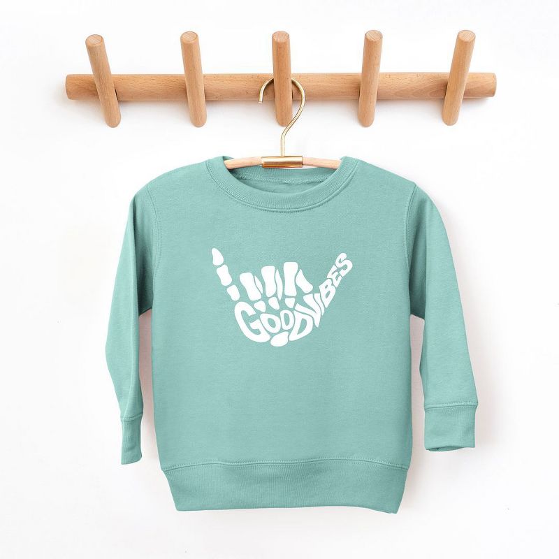 The Juniper Shop Good Vibes Skeleton Toddler Graphic Sweatshirt