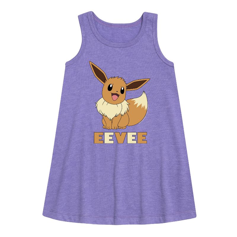 Girls' - Pokémon - Happy Eevee Graphic Sleeveless Aline Dress