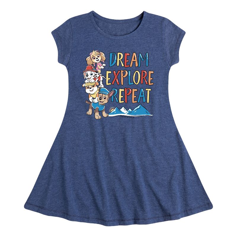 Girls' - Paw Patrol - Dream, Explore, Repeat Fit & Flair Cap Sleeve Dress