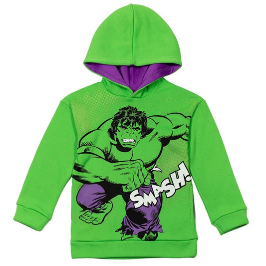 Marvel Avengers,Spider-Man Hulk Fleece Pullover Hoodie Little Kid to Big Kid