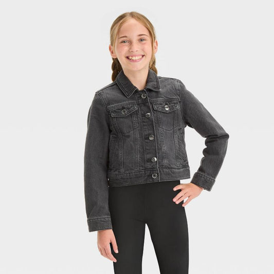 Girls' Jean Jacket - Cat & Jack™ Washed Black