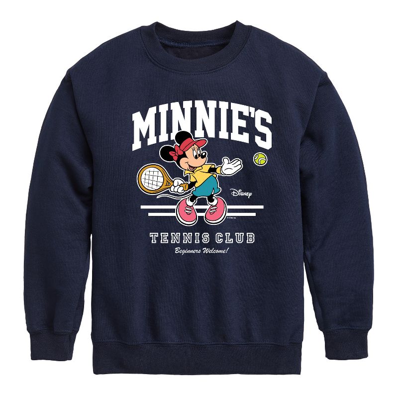 Boys' - Disney - Minnies Tennis Club Graphic Long Sleeve Fleece Sweatshirt