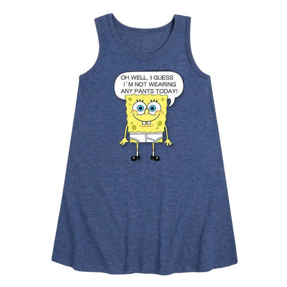 Girls' - SpongeBob SquarePants - No Pants Graphic Sleeveless Aline Dress