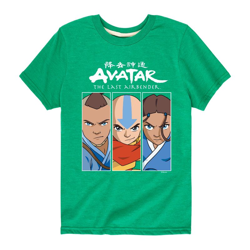 Boys' - Avatar: The Last Airbender - Aang Sokka Katara Trio Short Sleeve Graphic T-Shirt